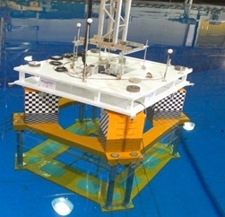 E-Semi wave basin model test in LabOceano.